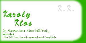 karoly klos business card